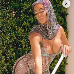 Plt- Silver Diamante Halterneck Dress Band…